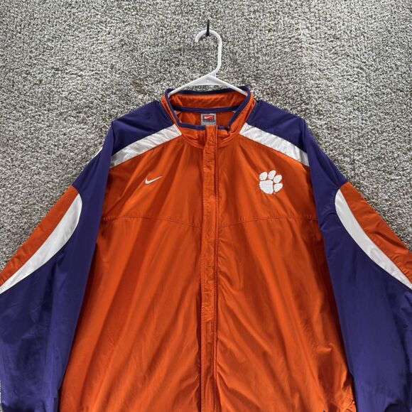 Vintage Clemson Jacket Mens XL Orange Full Zip Nike Fit Storm Windbreaker Y2K - Picture 5 of 15